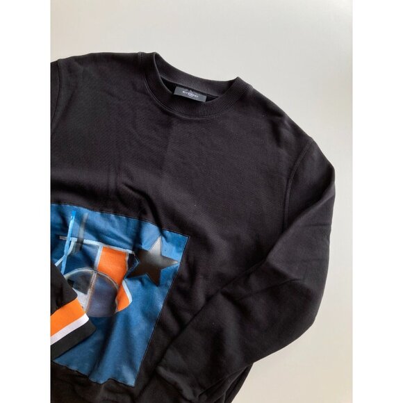 Men's GIVENCHY Black Basketball Star Cotton Fleece Relaxed Sweatshirt, Size XS - Picture 8 of 14